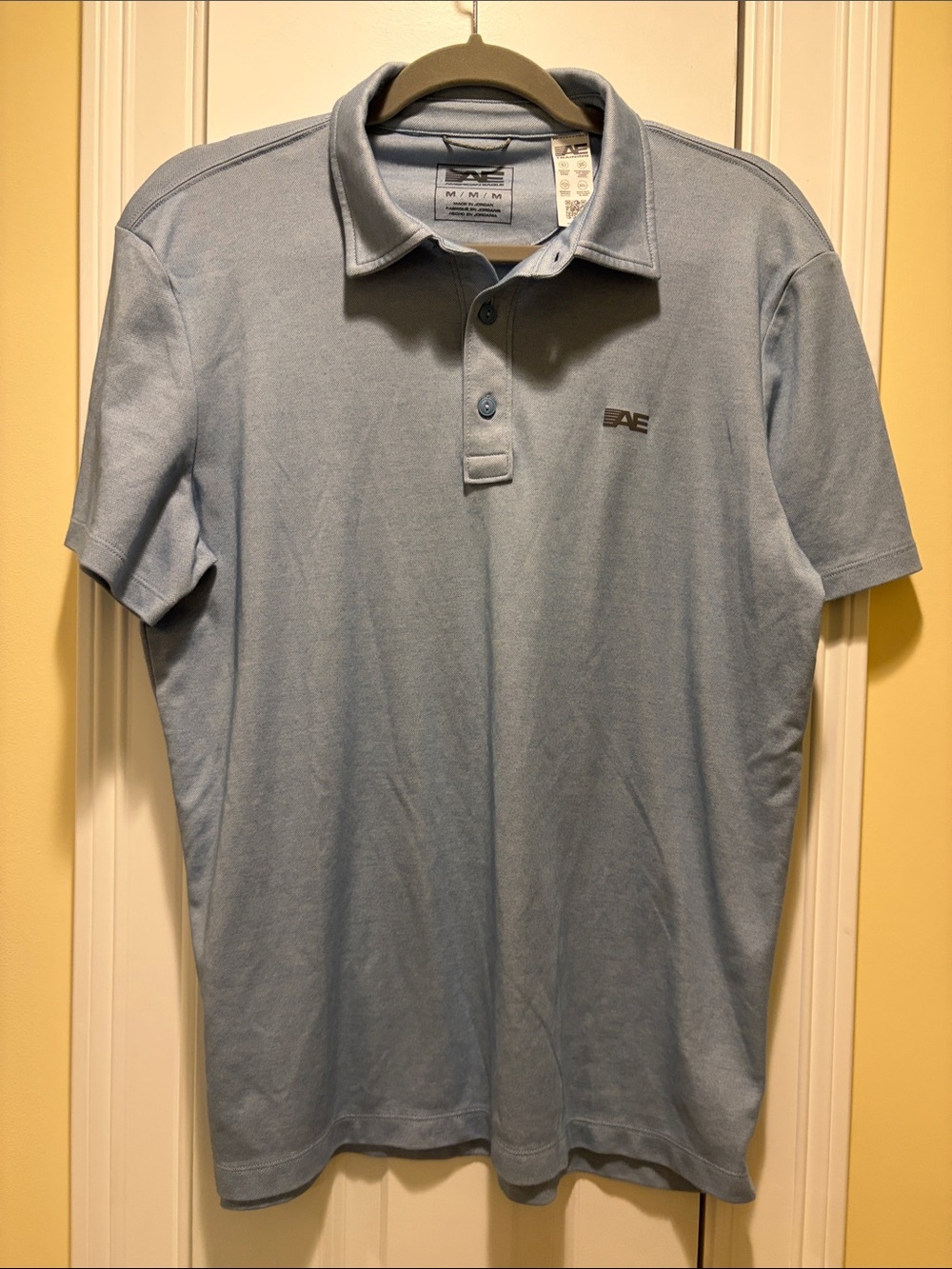 American Eagle Outfitters Men's Pale Blue Polo